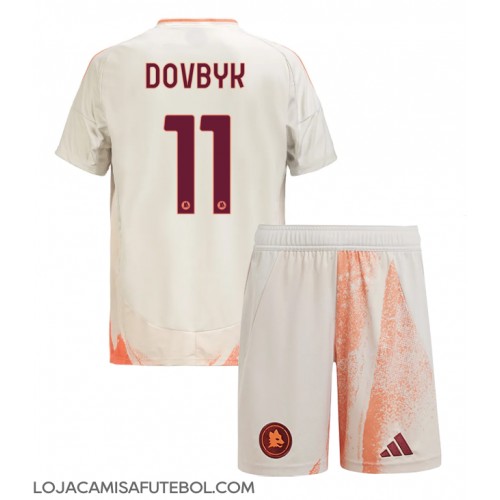 Camisa de Futebol AS Roma Artem Dovbyk #11 Equipamento Secundário Infantil 2024-25 Manga Curta (+ Calças curtas)